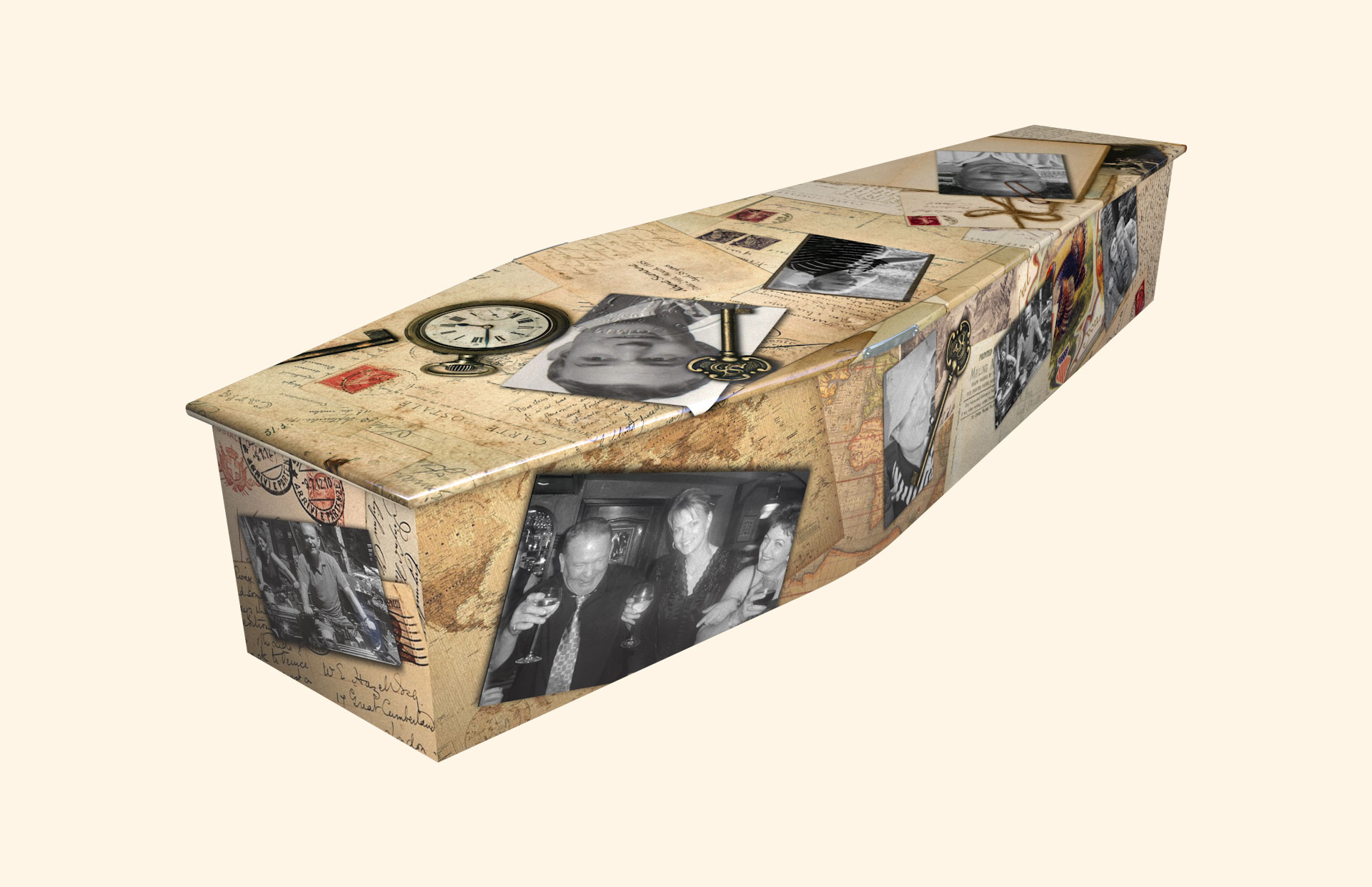 Treasured Times over a traditional coffin